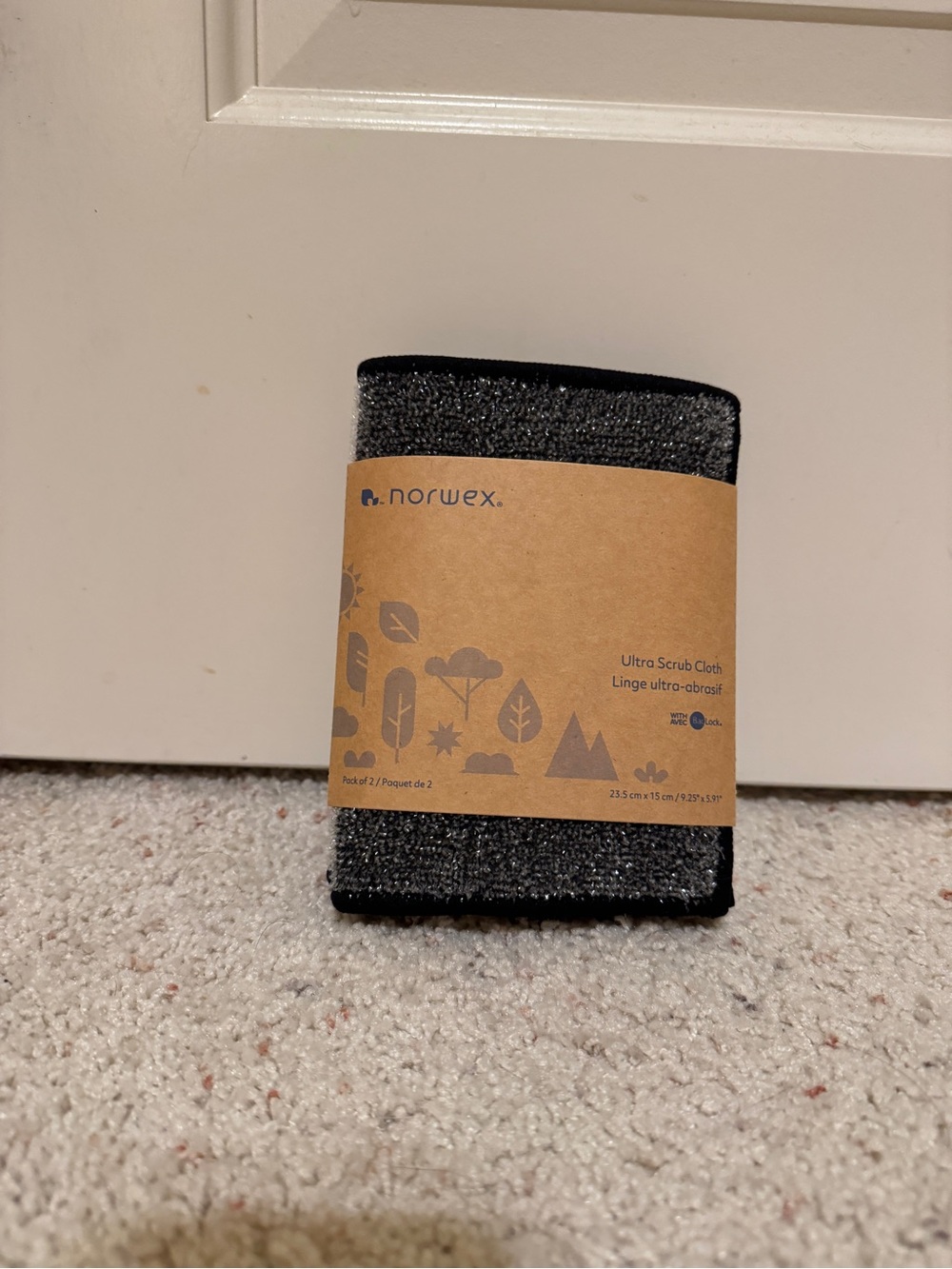 Norwex Charcoal Gray Ultra Scrub Cloth with Black Trim